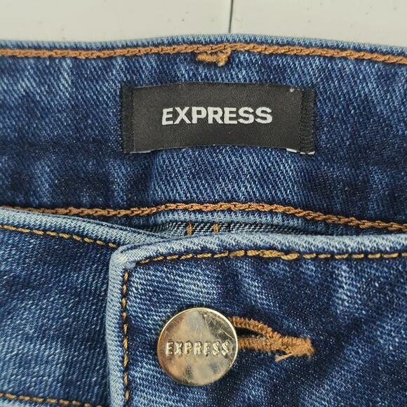 Express 90s ankle boot cut jeans mid rise size 8R blue denim 6942 - Picture 8 of 12
